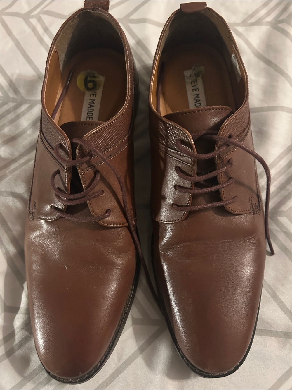 Steve Madden Brown Leather Lace-Up Oxfords 9